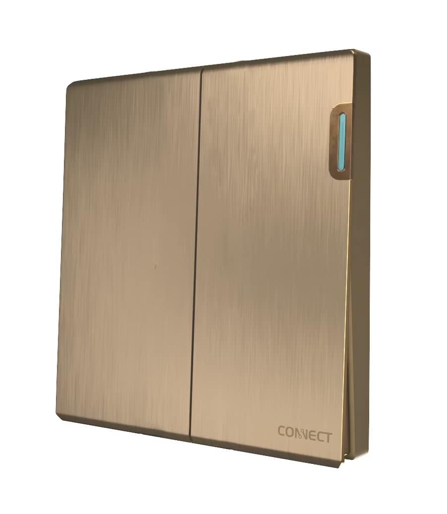 Home 2 Gang 1 Way Switch-Premium Gold-Connect