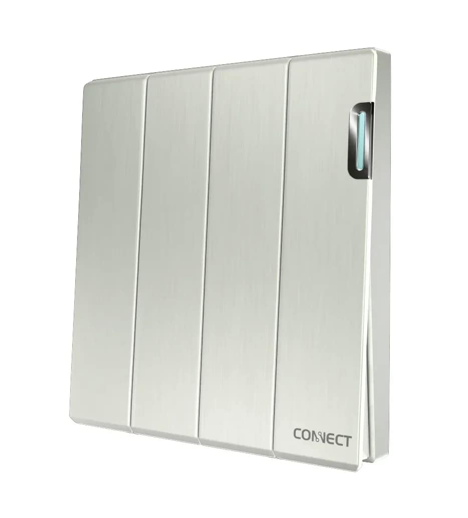 4 Gang 1 Way Switch-Pearl White-Connect