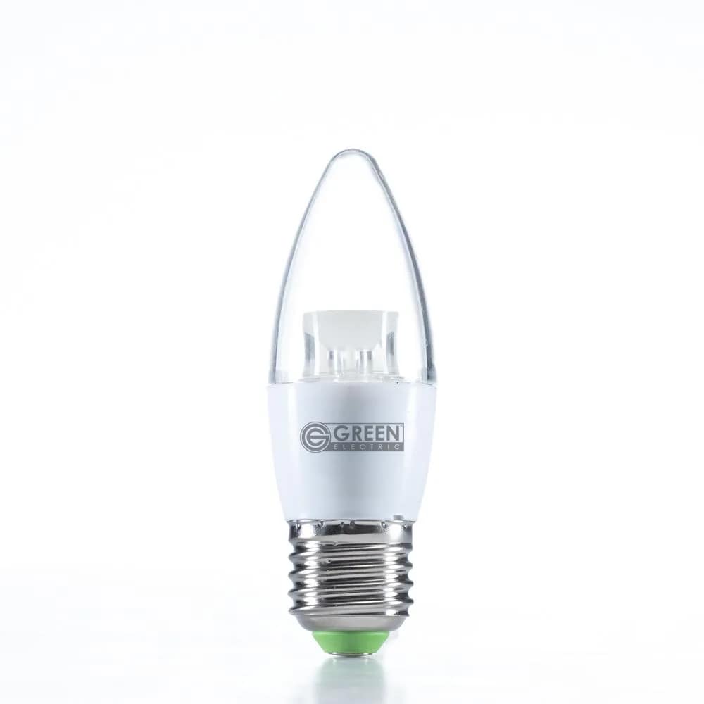 LED Candle Bulb 3W E27 (Screw Type) Warm White (3000K)-Green