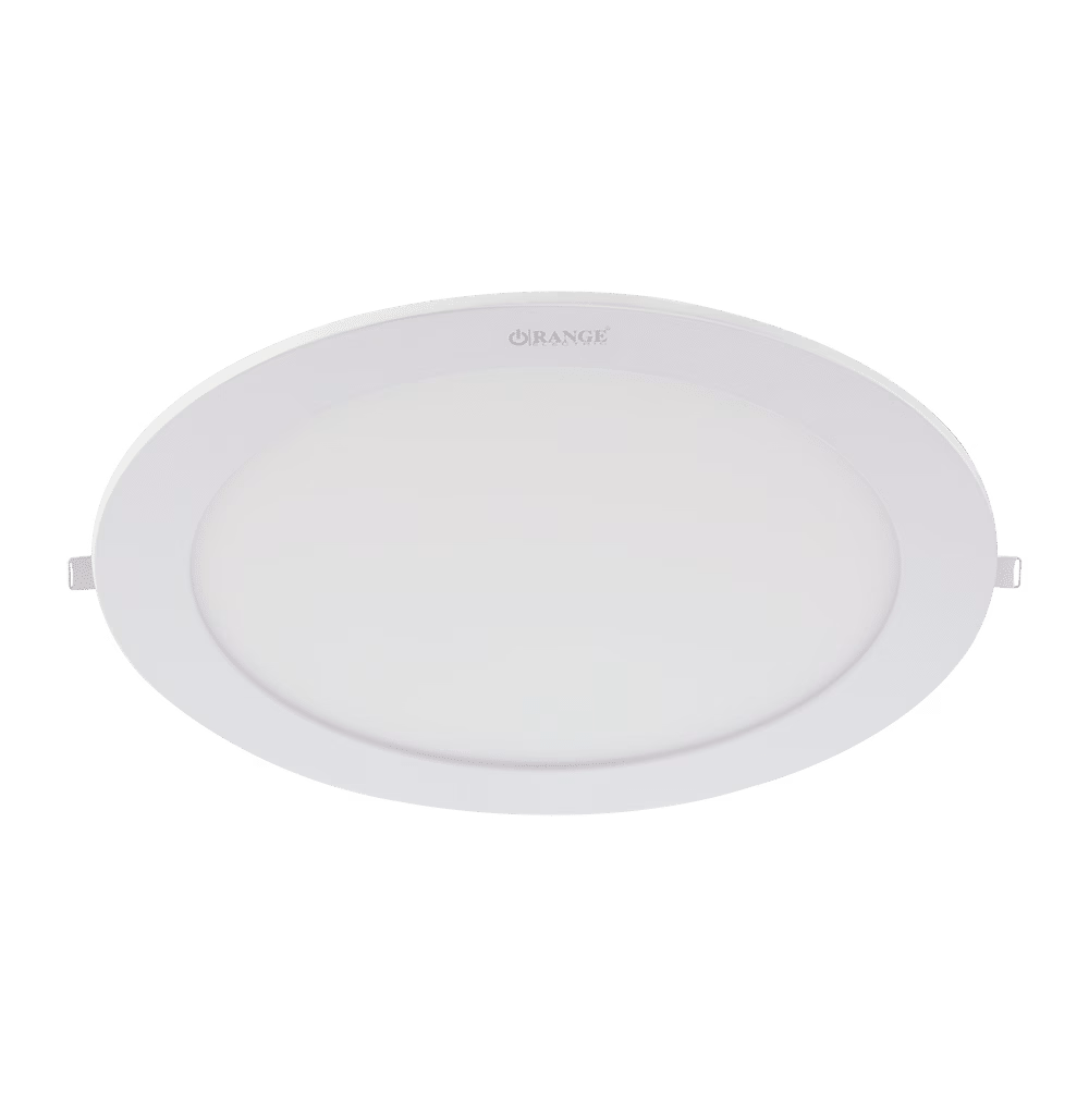 LED Panel Light 18W Warm White (3000K) Recessed Circle-Orange Aluminum Frame