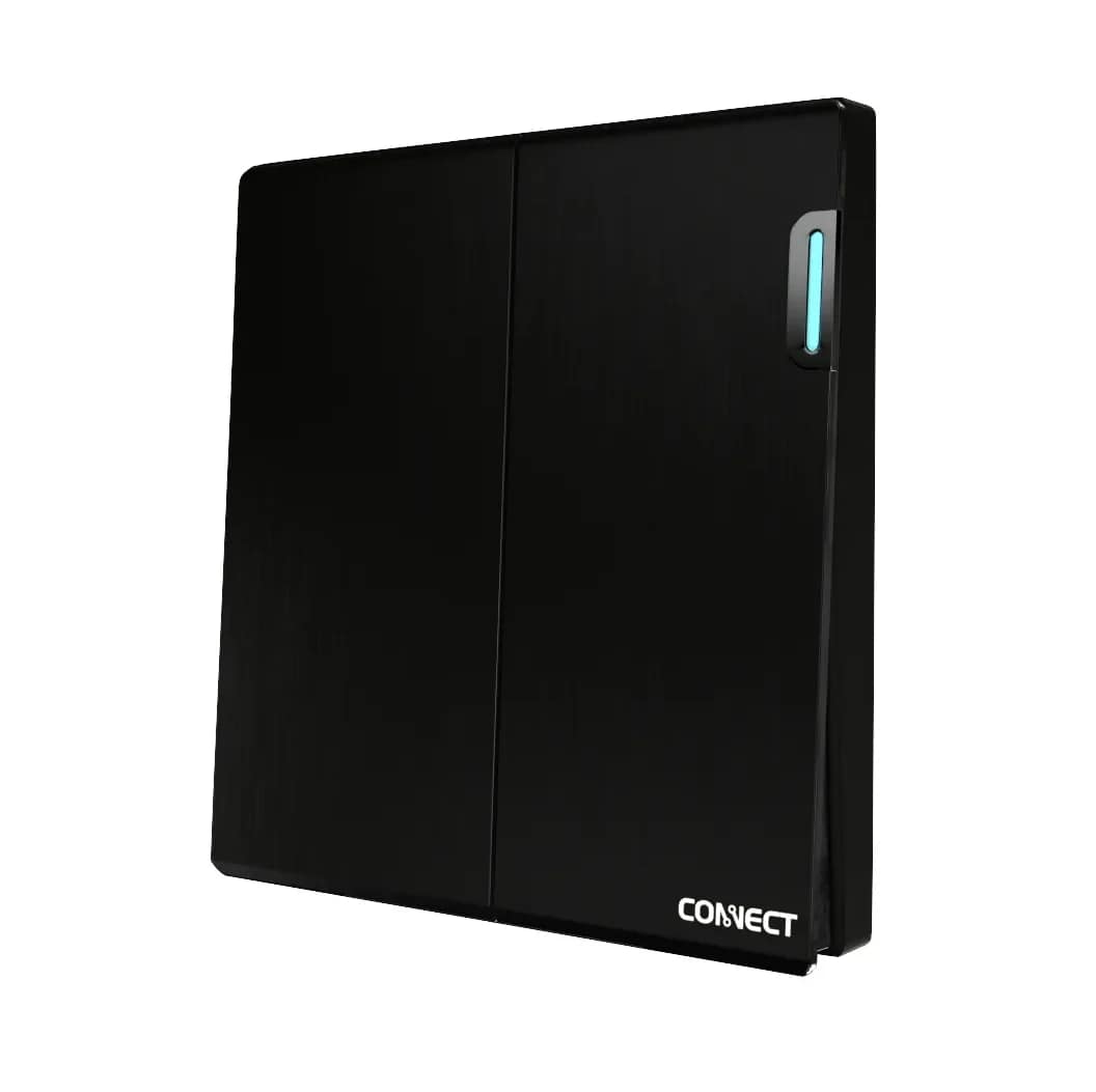 2 Gang 1 Way Switch-Ultimate Black-Connect