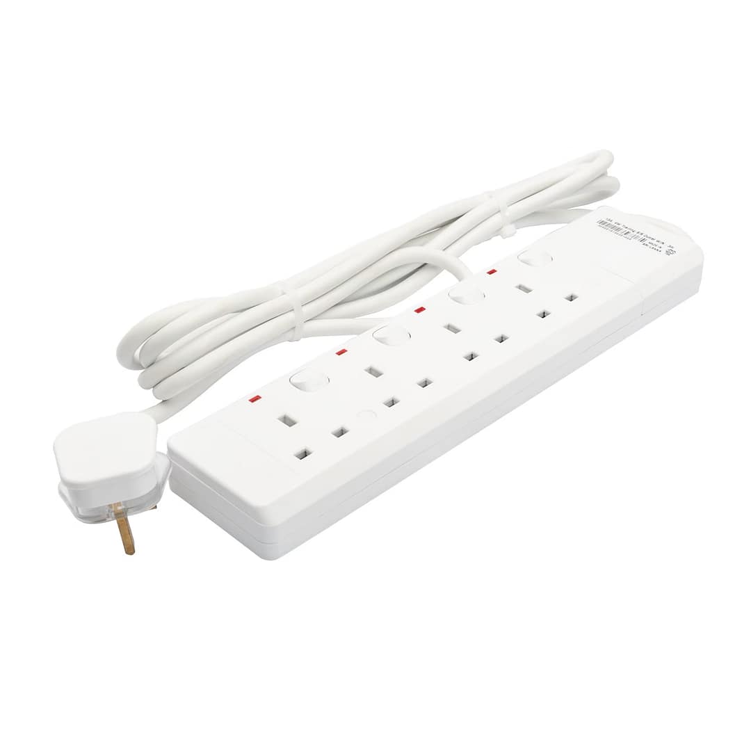 Home 13A 4 Way Trailing Socket-Kevilton-3m