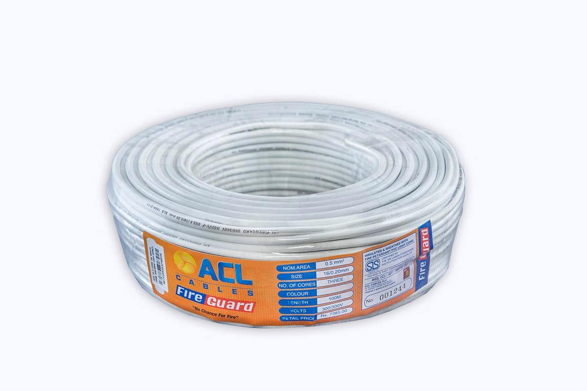 16/0.20mm-CU/PVC/PVC-3 Core-(14/.0076Inch- 0.5mm^2)-White-100m-ACL