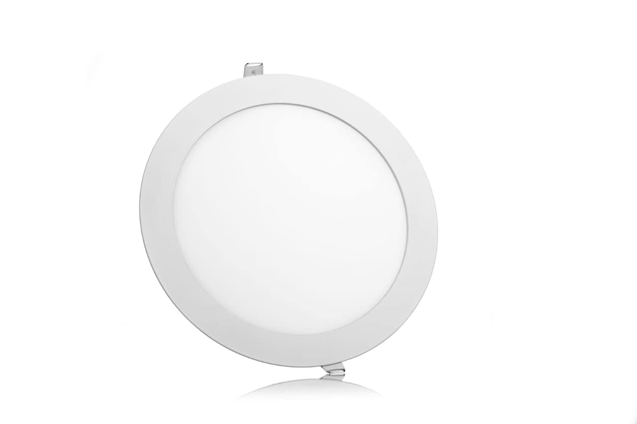 LED Panel Light 6W Warm White Sunk Round-Green Plastic Frame