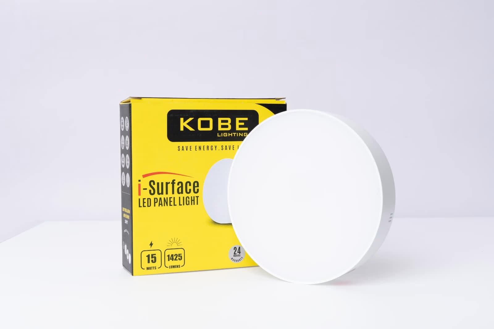 Home Frameless LED Panel Light 15W Daylight Surface Round White Body – Kobe
