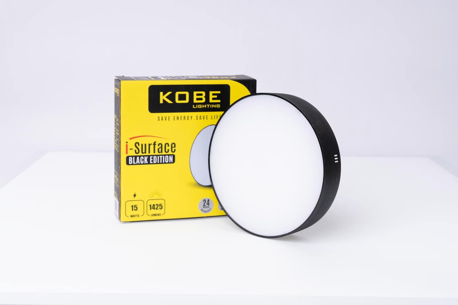 Home Frameless LED Panel Light 8W Daylight Surface Round Black Body – Kobe