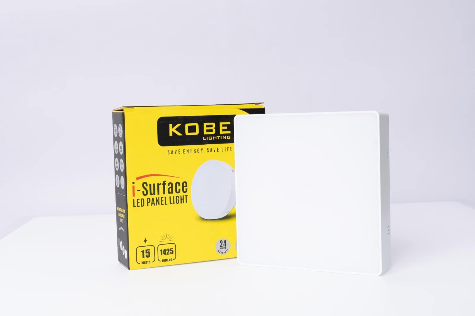 Home Frameless LED Panel Light 8W 3 in 1 Surface Square White Body – Kobe
