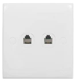 Twin Telephone Socket-4Line-White Series-Kevilton
