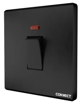 20A Switched Socket with Neon-Ultimate Black-Connect