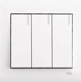 Home 3 Gang 1 Way Switch-Elegance Series-White-ACL