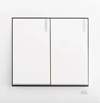 Home 2 Gang 1 Way Switch-Elegance Series-White-ACL