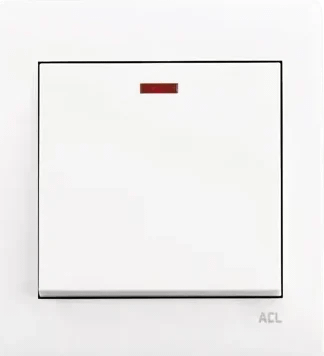 20A Double Pole Switch-With Neon-Elegance Series-White-ACL