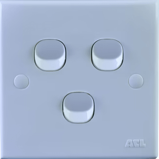 3 Gang 2 Way Switch-White Series-ACL
