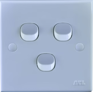 Home 3 Gang 1 Way Switch-White Series-ACL
