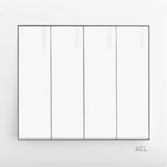 Home 4 Gang 1 Way Switch-Elegance Series-White-ACL