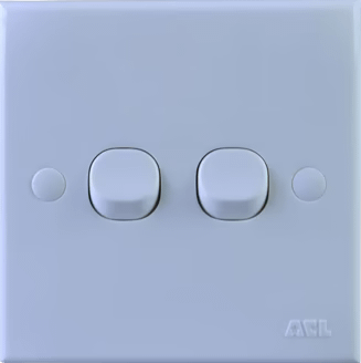 2 Gang 2 Way Switch-White Series-ACL 2 gang 2 way switch