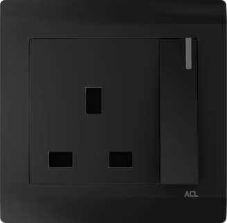 13A Socket-Elegance Series-Black-ACL