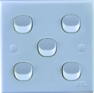 5 Gang 1 Way Switch-White Series-ACL