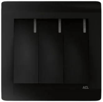 Home 3 Gang 1 Way Switch-Elegance Series-Black-ACL
