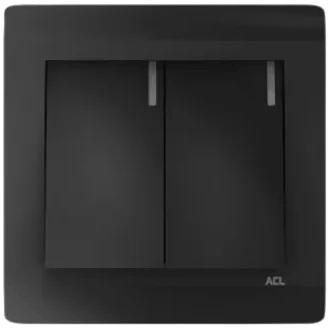 Home 2 Gang 1 Way Switch-Elegance Series-Black-ACL