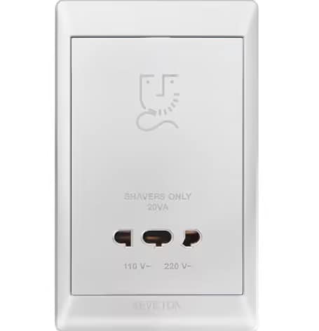 Shaver Socket-Modular Series-Silver-Kevilton