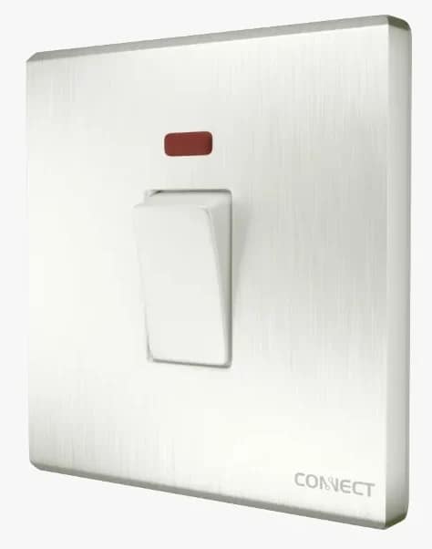 20A Switched Socket-With Neon-Pearl White-Connect