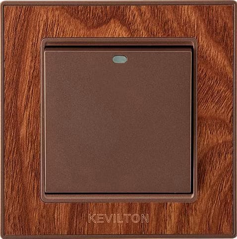 Home 1 Gang 1 Way Switch-Nature Series-Teak-Kevilton