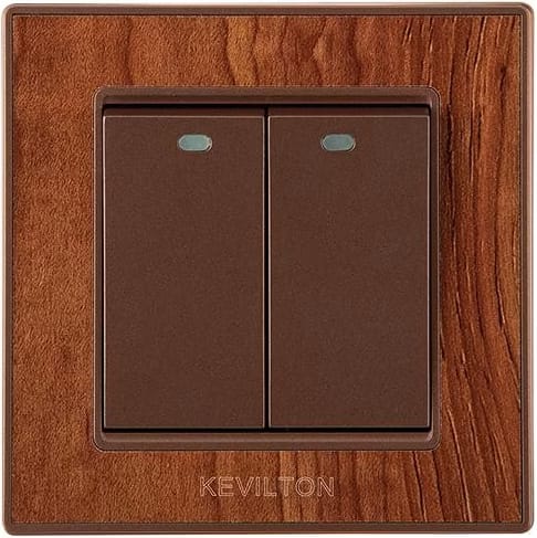Home 2 Gang 1 Way Switch-Nature Series-Teak-Kevilton