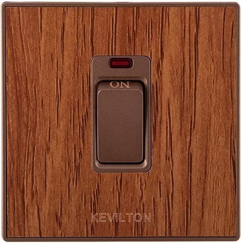 20A Double Pole with Neon-Nature Series-Teak-Kevilton