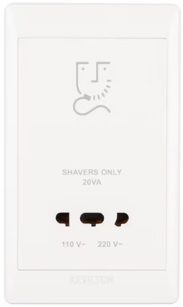 Shaver Socket-Modular Series-White-Kevilton