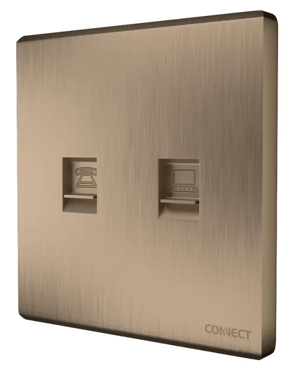 Telephone + Computer Socket-Premium Gold-Connect