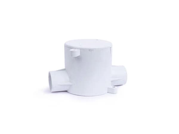 Home Deep Junction Box 2 Way angle 65mm PVC White 25mm-Polycrome