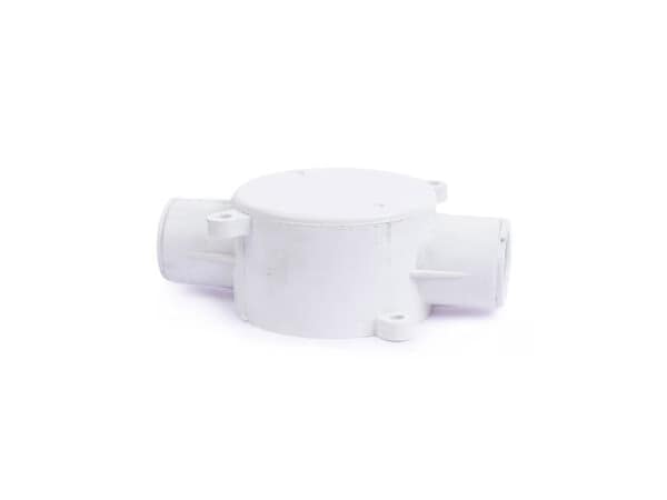 Home Junction Box 2 Way through 40mm PVC White 20/25mm-Polycrome
