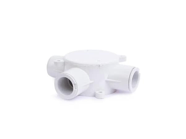 Junction Box 3 Way 40mm PVC White 20 25mm-Polycrome