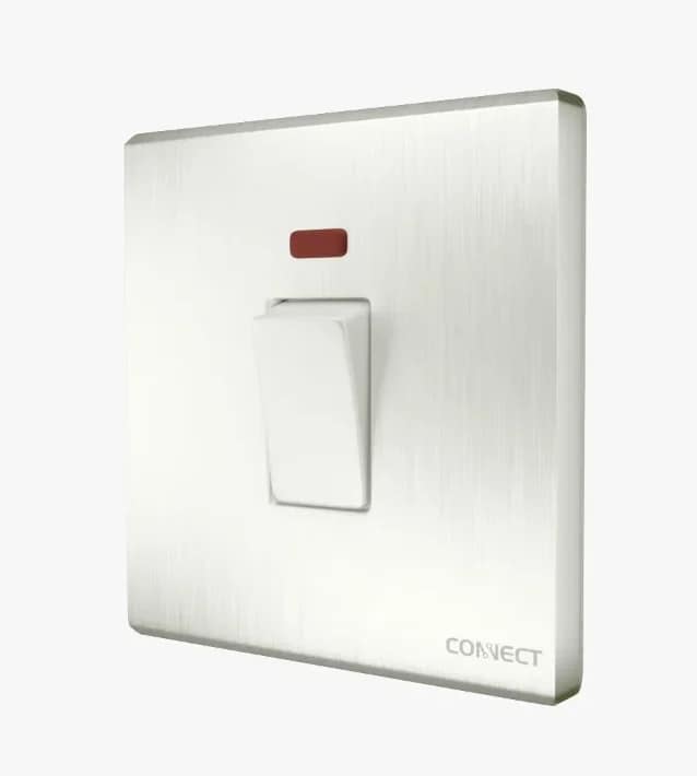 20A Switched Socket-With Neon-Pearl White-Connect