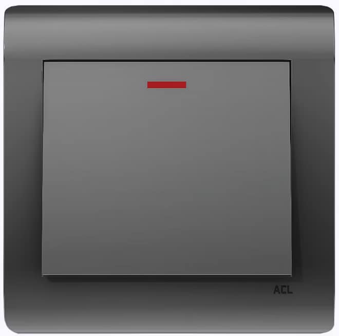 20A Double Pole Switch-With Neon-Elegance Series-Grey-ACL