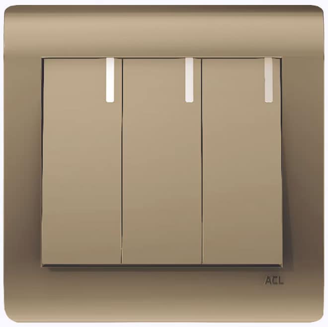 3 Gang 1 Way Switch-ACL Elegance Bronze Series