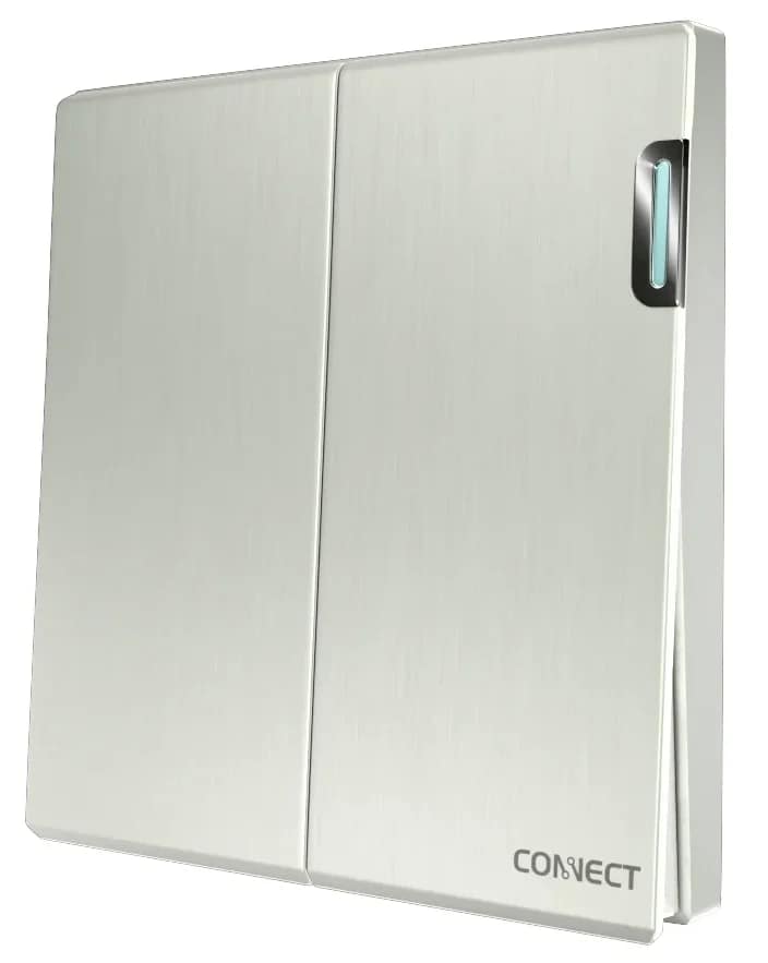 Home 2 Gang 1 Way Switch-Pearl White-Connect
