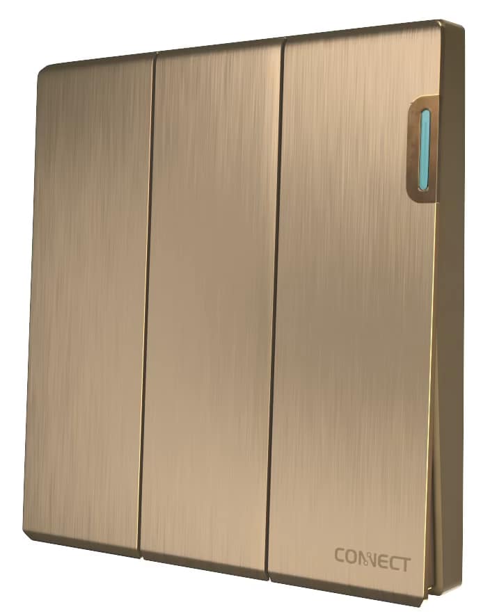 3 Gang 2 Way Switch-Premium Gold-Connect