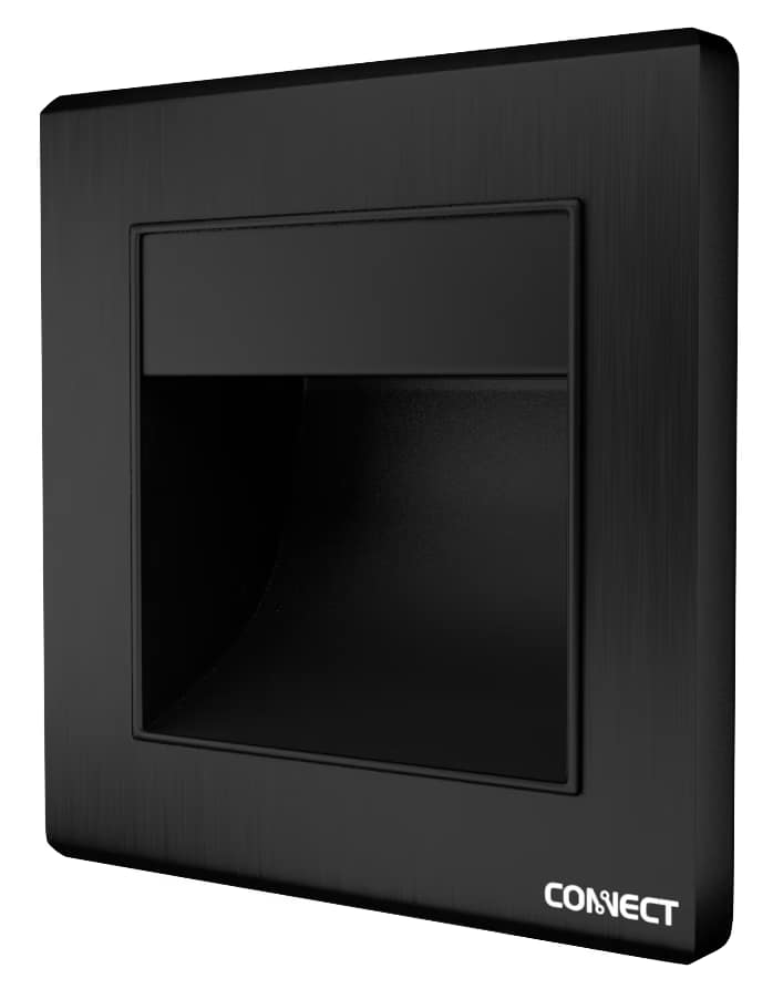 3W Stairway Light Brushed Cold-Ultimate Black-Connect