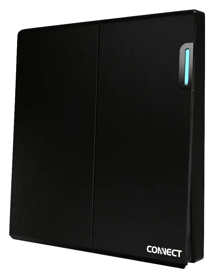 Home 2 Gang 1 Way Switch-Ultimate Black-Connect