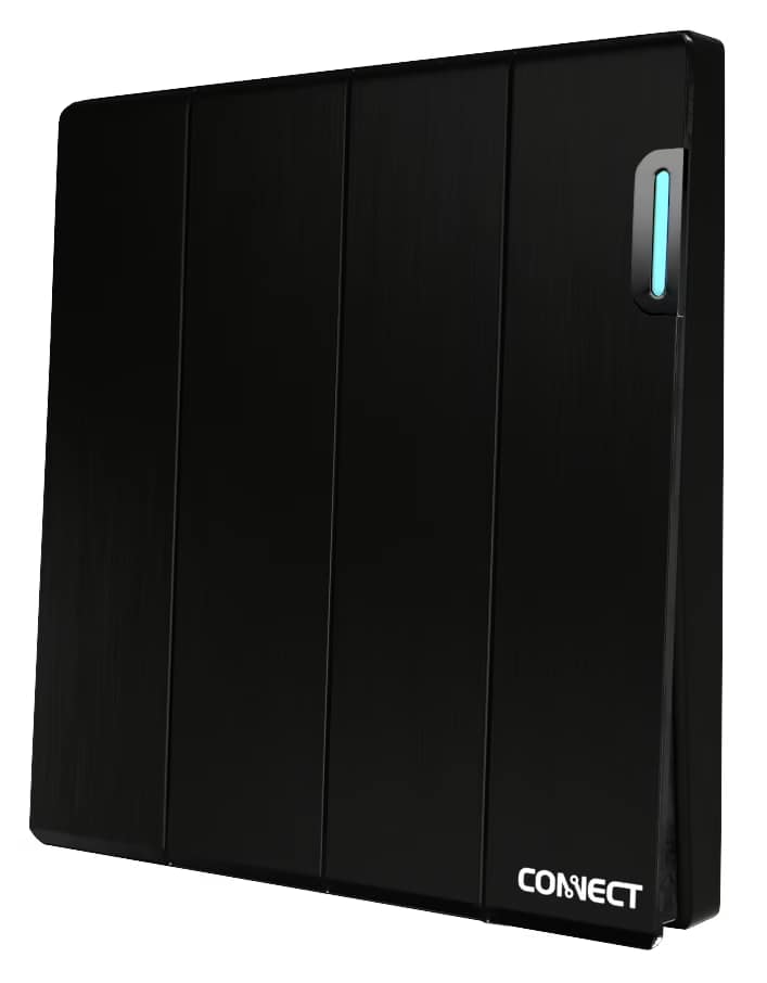 Home 4 Gang 1 Way Switch-Ultimate Black-Connect