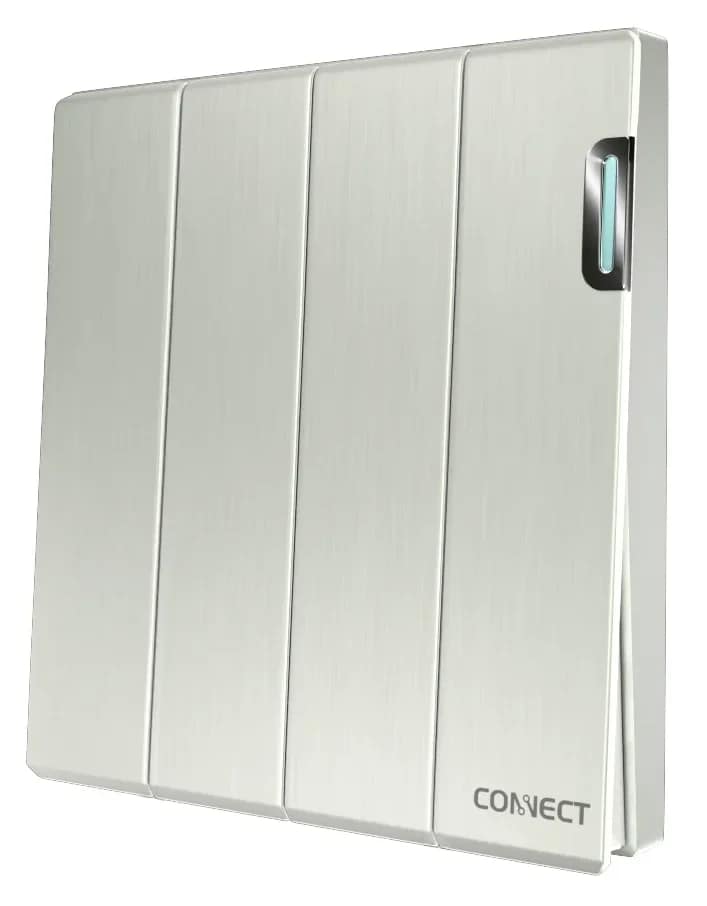 Home 4 Gang 1 Way Switch-Pearl White-Connect
