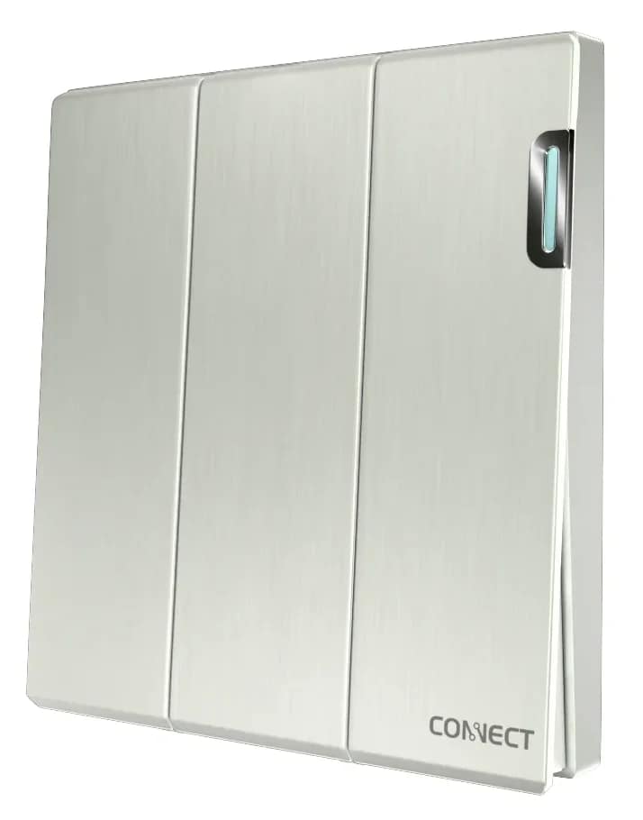Home 3 Gang 1 Way Switch-Pearl White-Connect