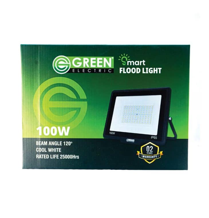LED ECO Flood Light-Green-100W-Warm White-3000K