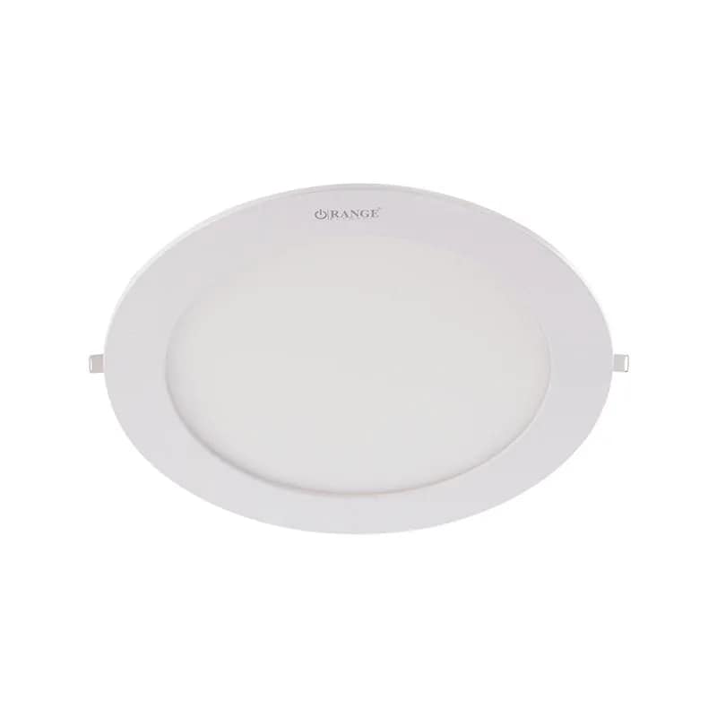 LED Panel Light 12W Daylight (6500K) Recessed Circle-Orange Aluminum Frame