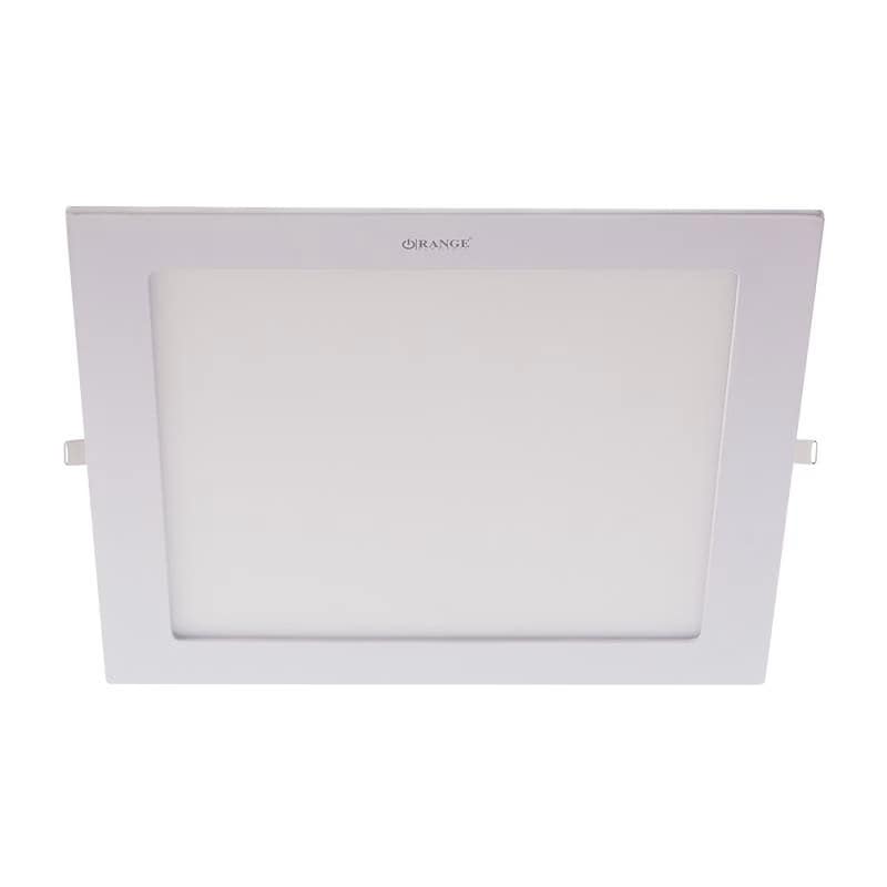 LED Panel Light 18W Warm White (3000K) Recessed Square-Orange Aluminum Frame