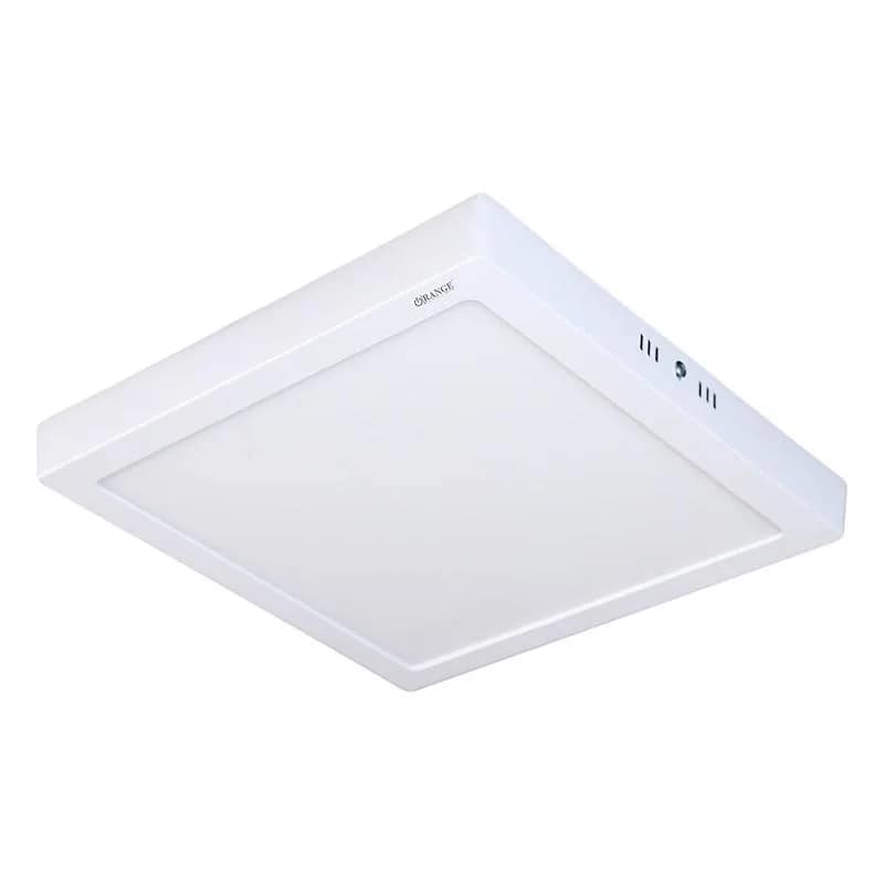 LED Panel Light 24W Warm White (3000K) Surface Square-Orange Aluminum Frame