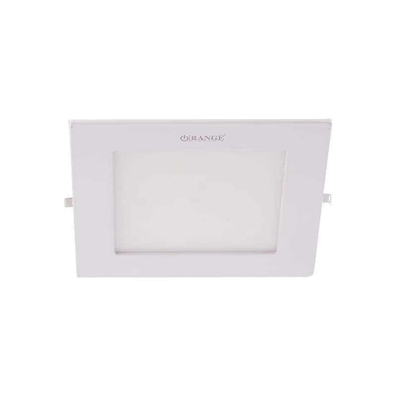 LED Panel Light 6W Warm White (3000K) Recessed Square-Orange Aluminum Frame