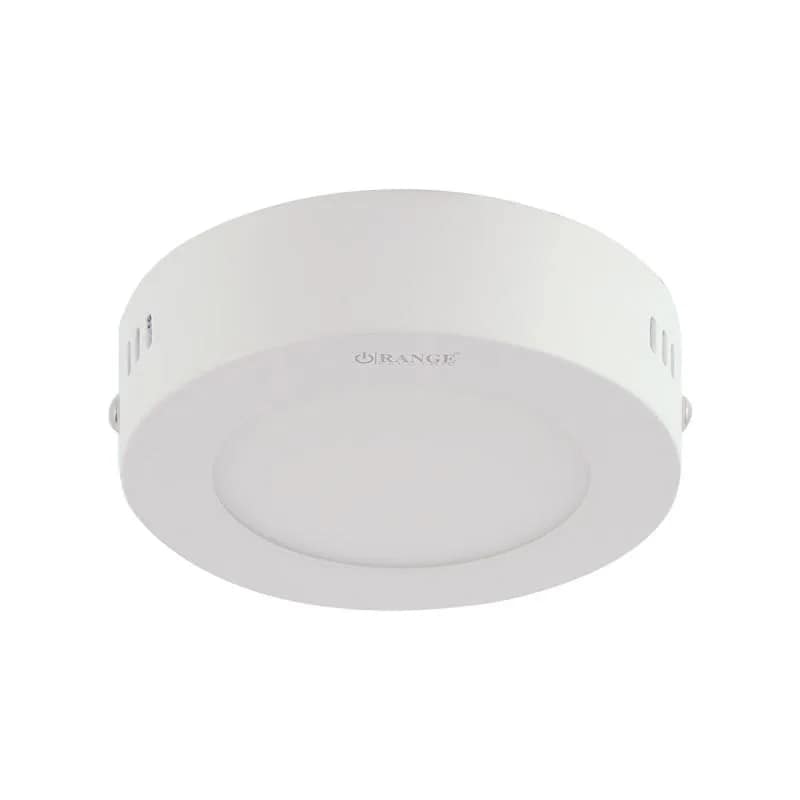 LED Panel Light 6W Daylight (6500K) Surface Circular-Orange Aluminum Frame